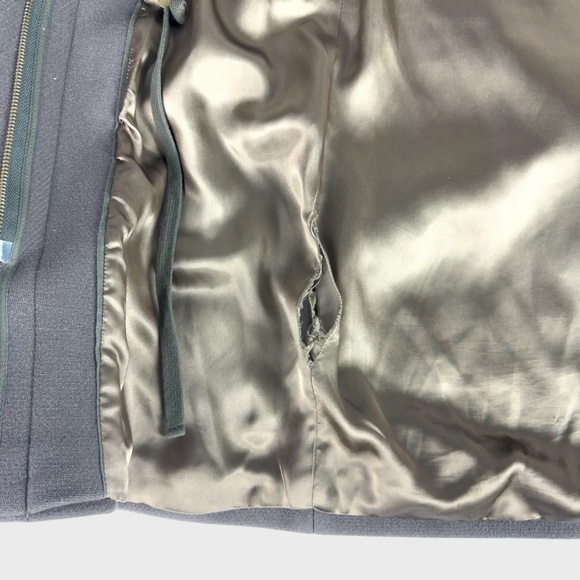 J. Crew Stadium Cloth Dark Olive Hooded Button-Up Coat with Zipper By Nello Gori - Picture 7 of 11